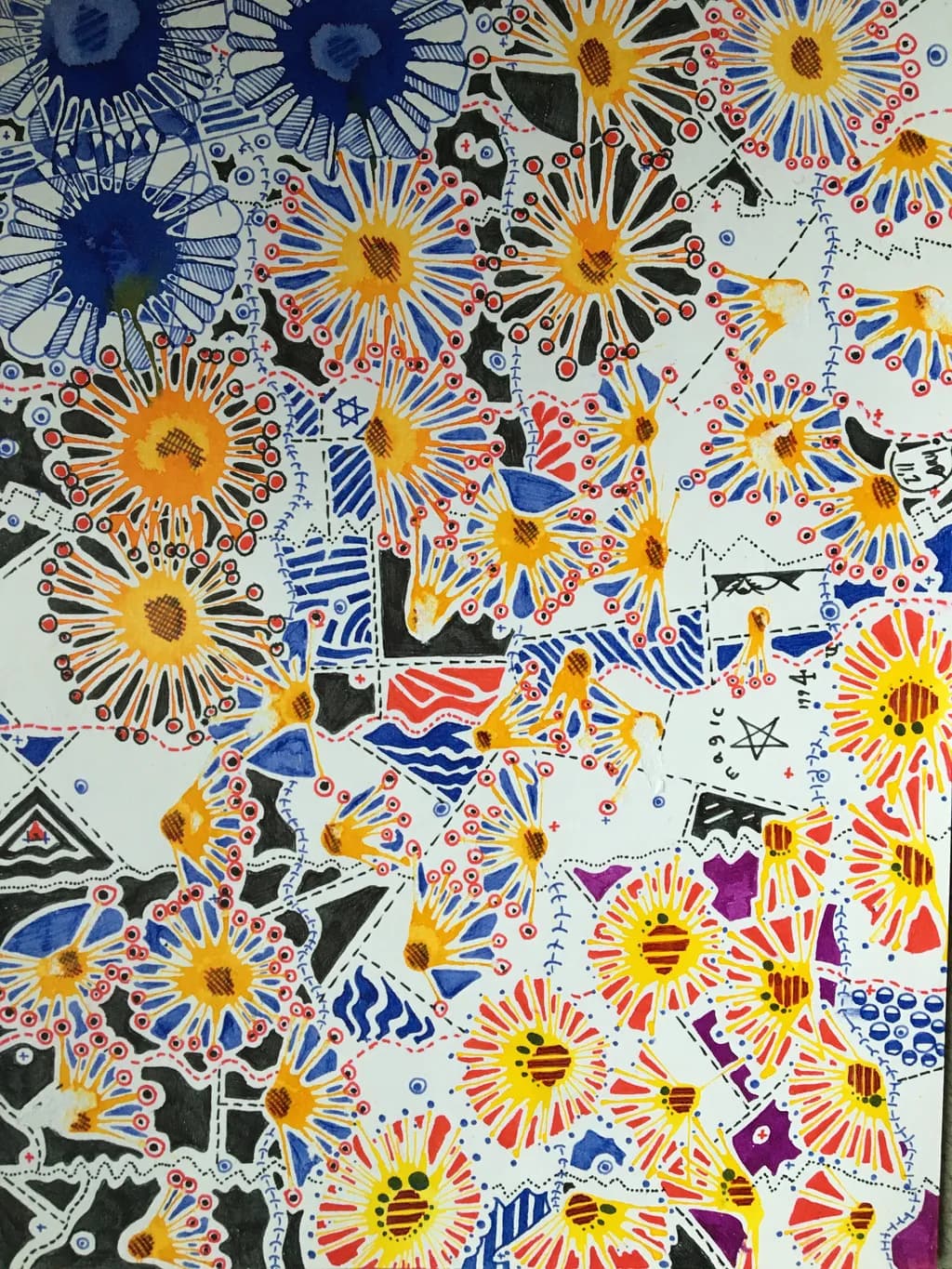 Vibrant Floral Symphony: A Kaleidoscope of Color and Pattern