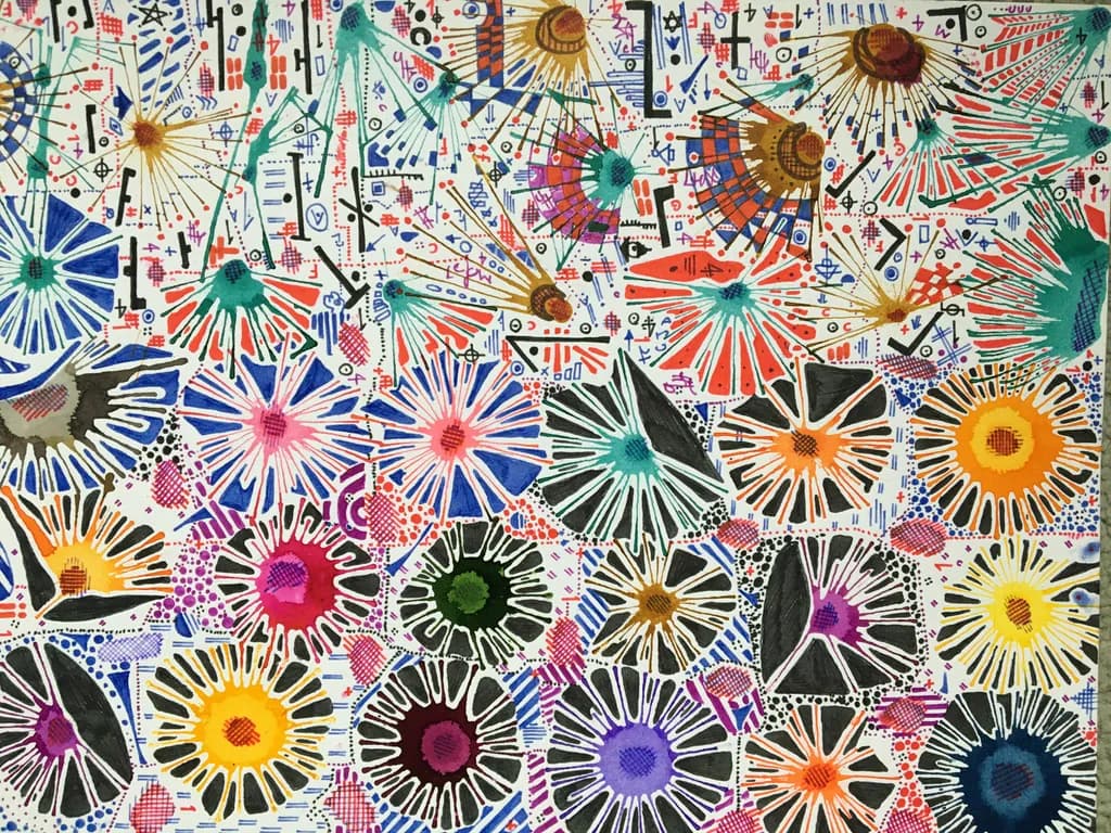 Vibrant Whirl of Colors: A Floral Symphony in Abstract Patterns