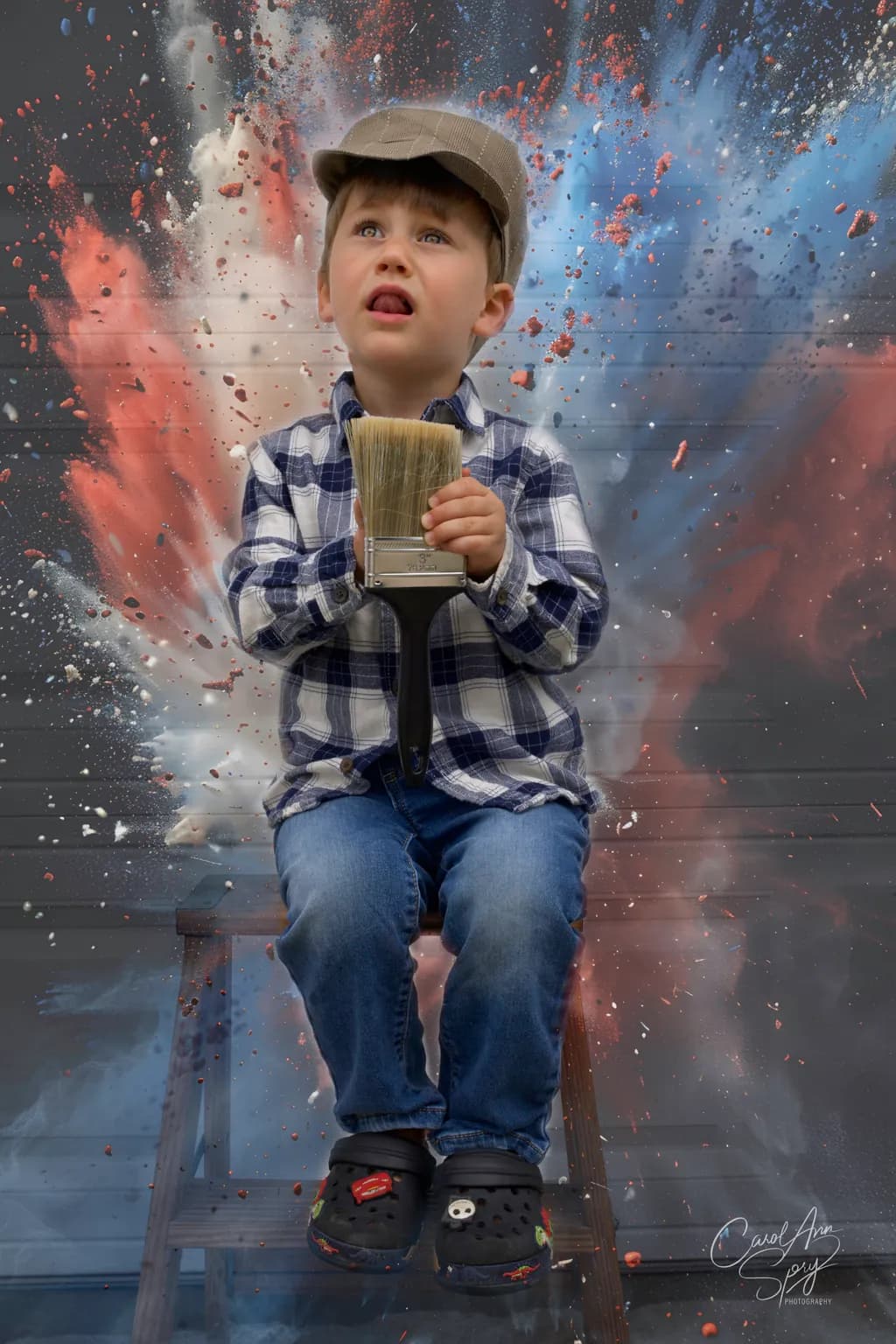 Boy with Paintbrush Explosion