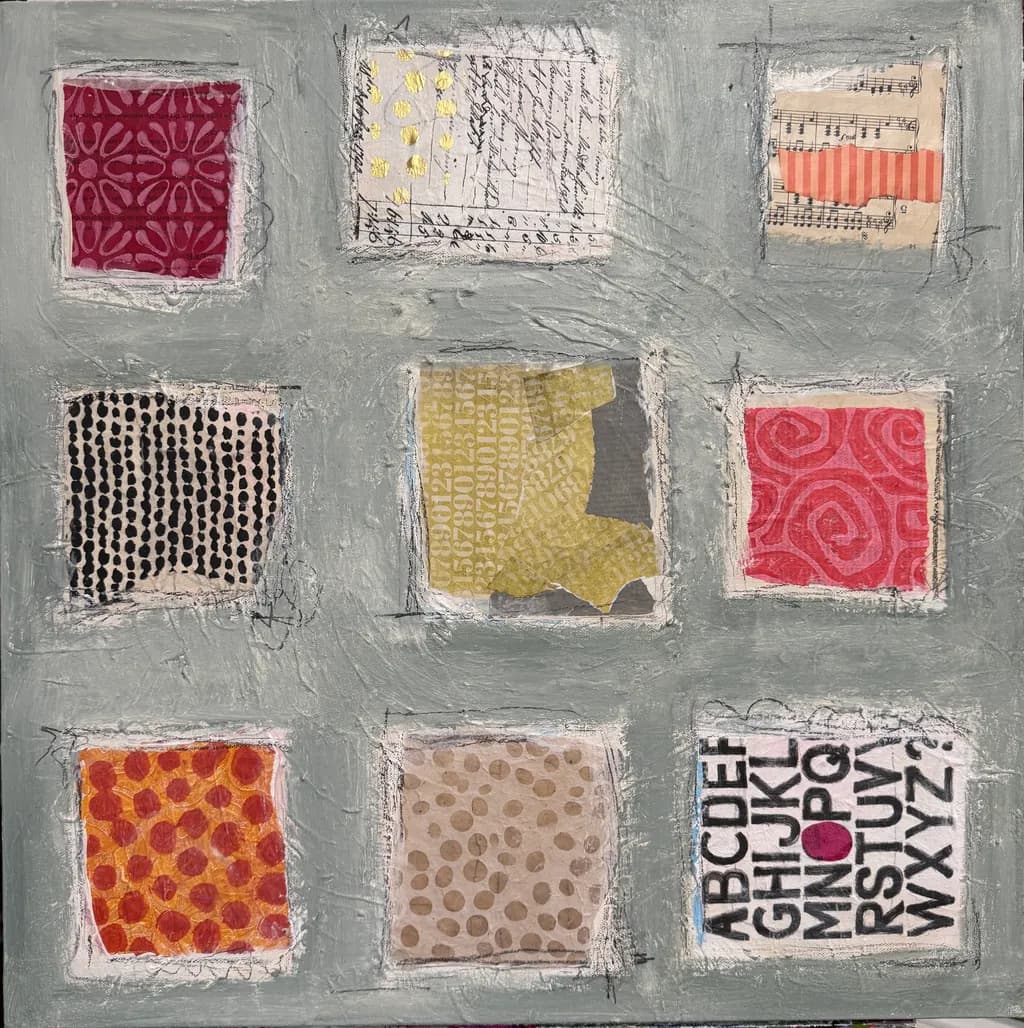 Colorful Collage of Patterns: An Abstract Exploration of Texture and Form