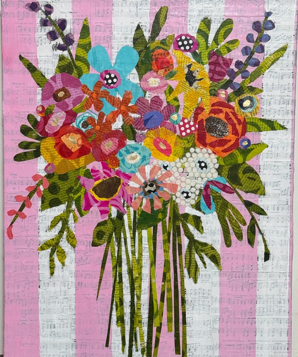 Vibrant Symphony: A Floral Collage of Color and Melody
