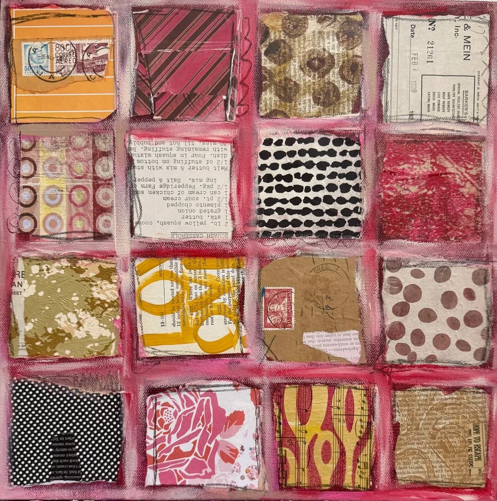Colorful Collage: A Tapestry of Textures and Patterns in Mixed Media Art