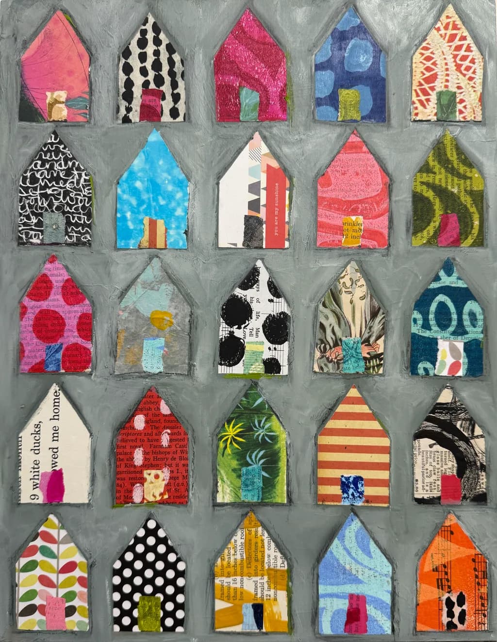 Colorful Abodes: A Whimsical Collage of Home and Heart