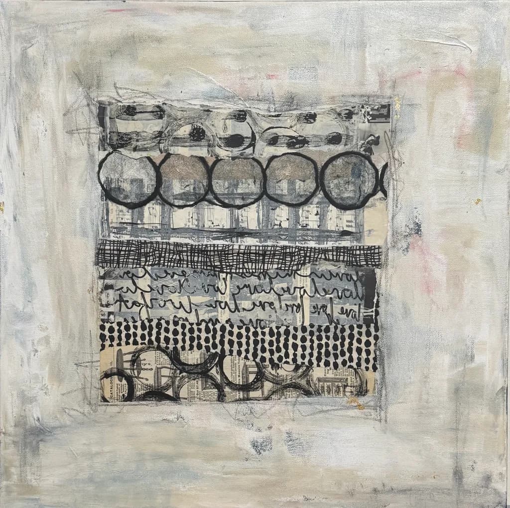 Whispers of Texture: A Mixed Media Exploration in Monochrome Layers