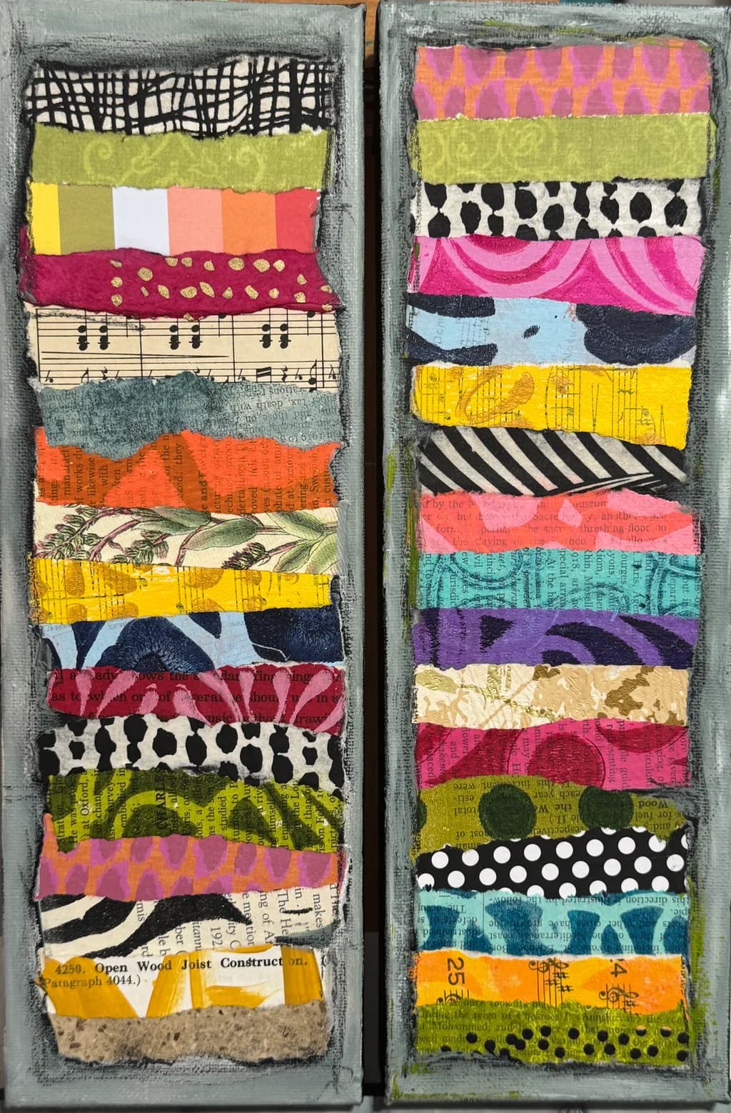 Colorful Layers: A Mixed Media Exploration of Texture and Rhythm