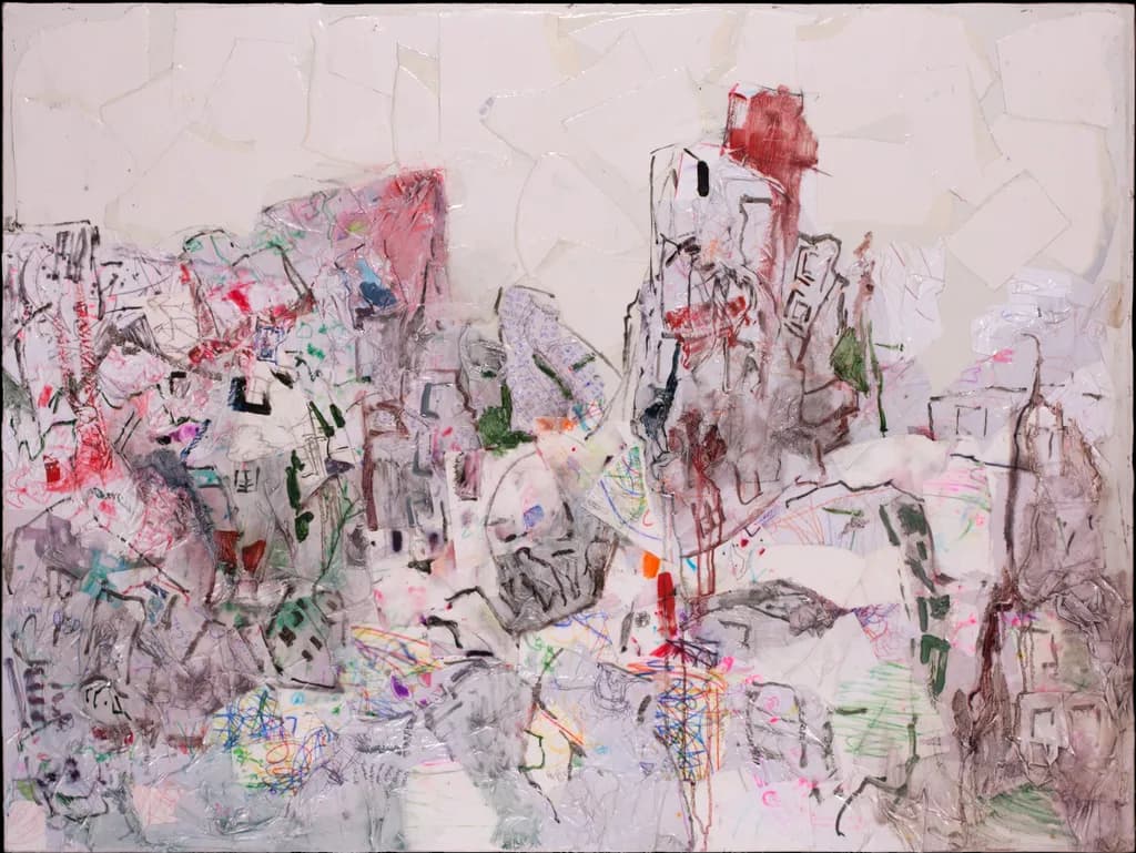 Whispers of Urban Dreams: A Chaotic Landscape of Color and Form
