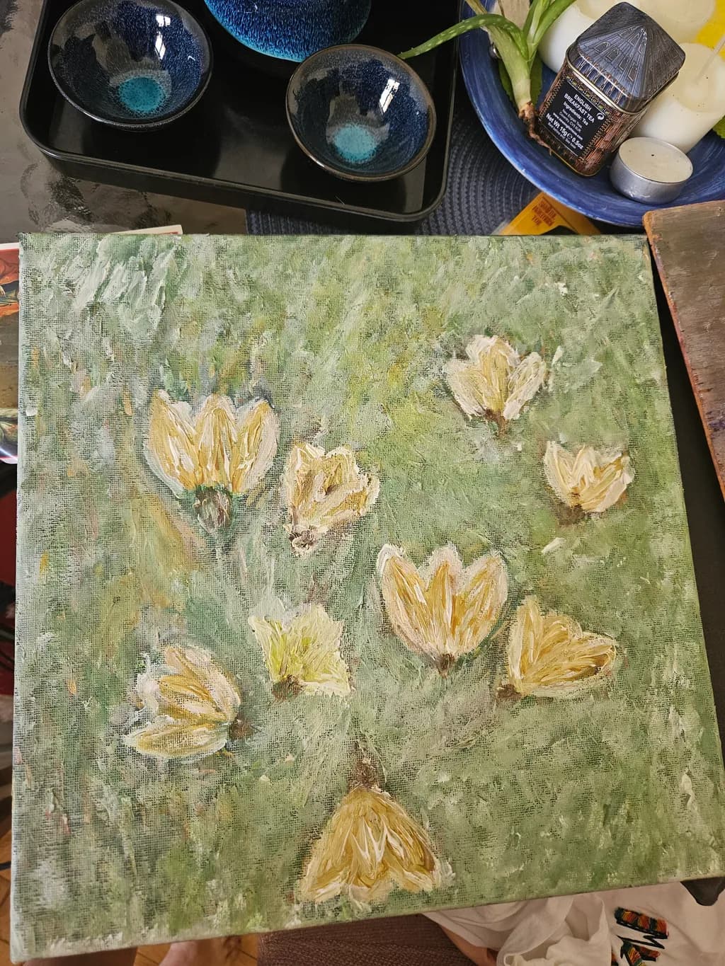 Whispers of Spring: A Floral Symphony in Yellow and Green