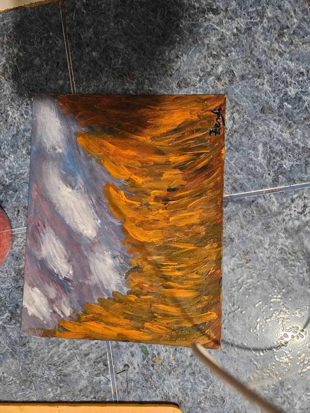 Whispers of Autumn: A Vibrant Dance of Orange and Sky