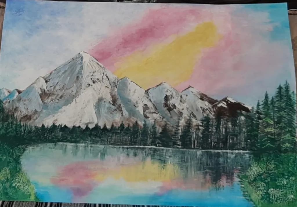 Majestic Peaks: A Serene Reflection of Nature's Palette