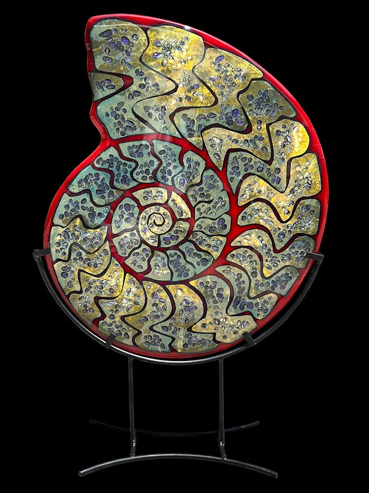 Fuse Glass Ammonite Sculpture