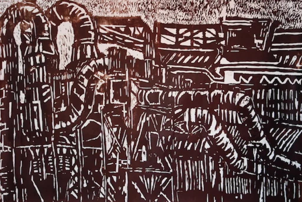 Industrial Echoes: A Monochrome Journey Through Geometric Patterns and Textured Abstractions
