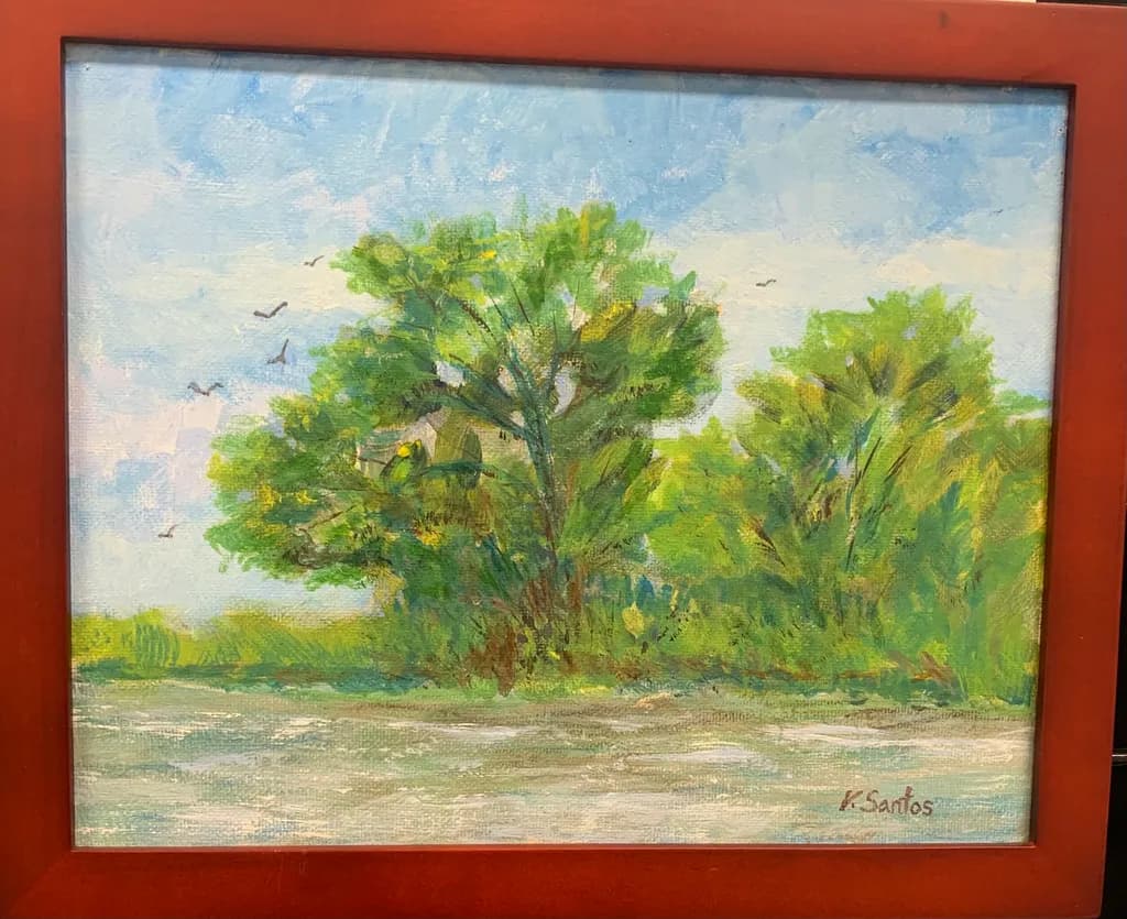 Whispers of Nature: A Serene Landscape of Lush Greenery and Tranquil Waters
