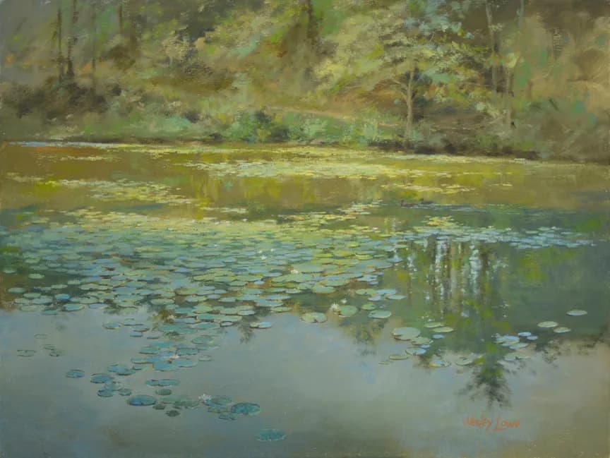 Whispers of Serenity: A Tranquil Reflection on Water Lilies and Nature's Embrace