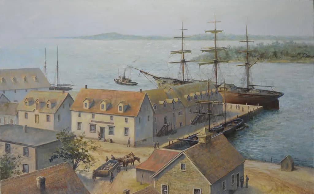 Harbor Serenity: A Glimpse into Maritime Life of Yesteryear
