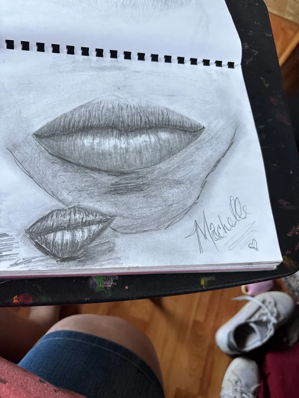Whispers of Elegance: A Charcoal Study of Lips in Soft Shadows