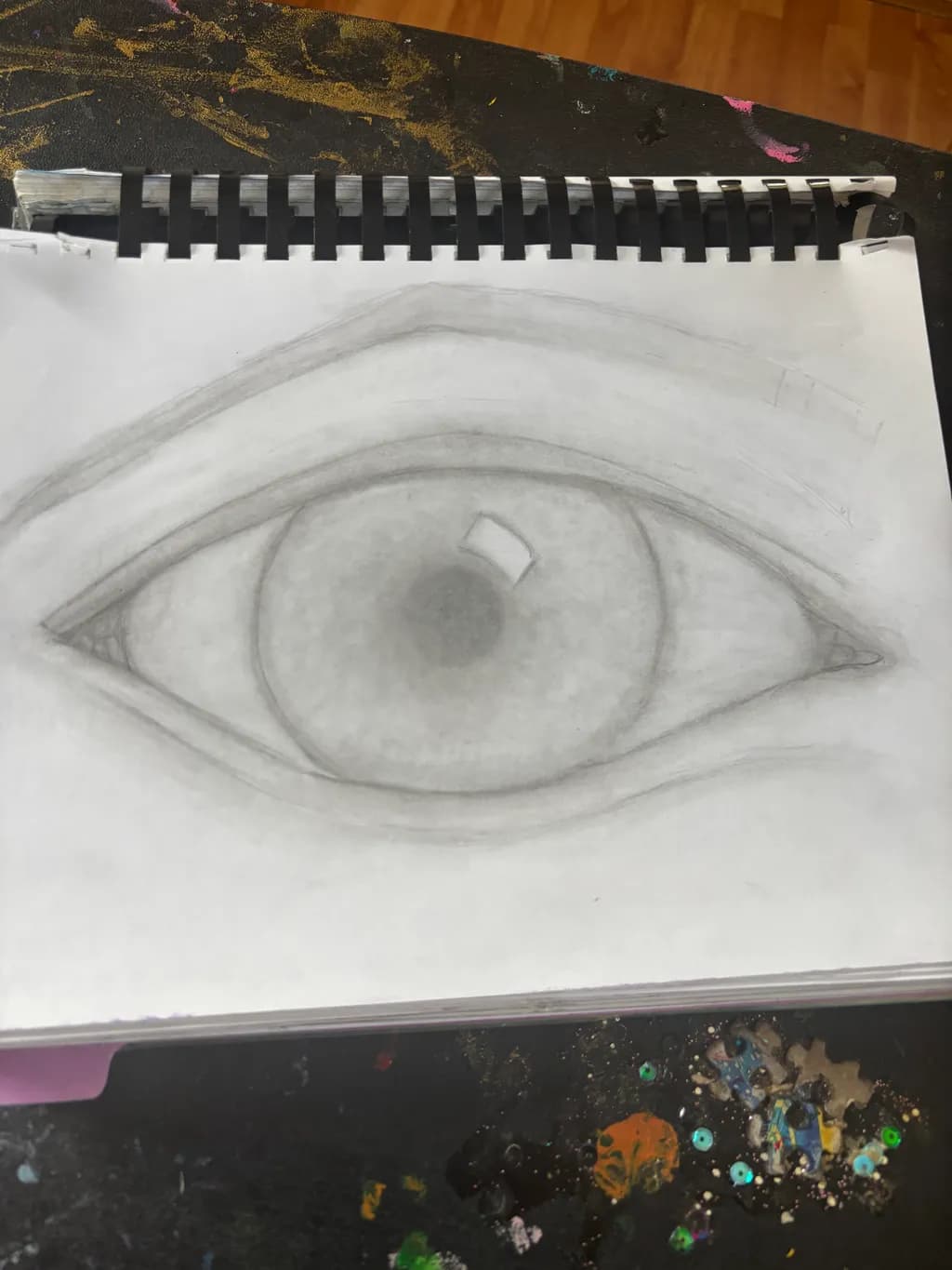 Monochrome Gaze: A Detailed Sketch of the Eye