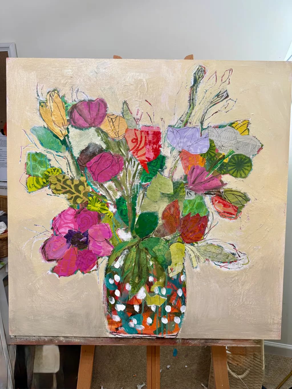 Vibrant Whimsy: A Playful Floral Dance in Colorful Harmony