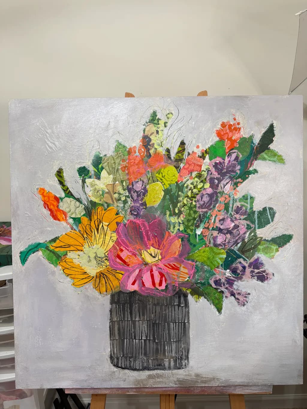 Vibrant Blooms: A Whimsical Floral Symphony in a Charming Vase