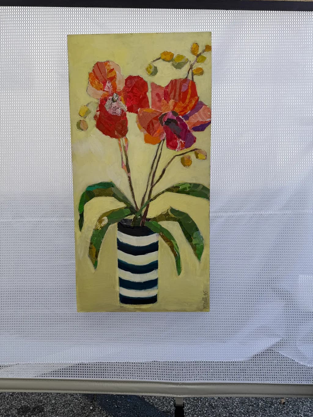 Vibrant Blooms: A Playful Dance of Orchids in Stripes