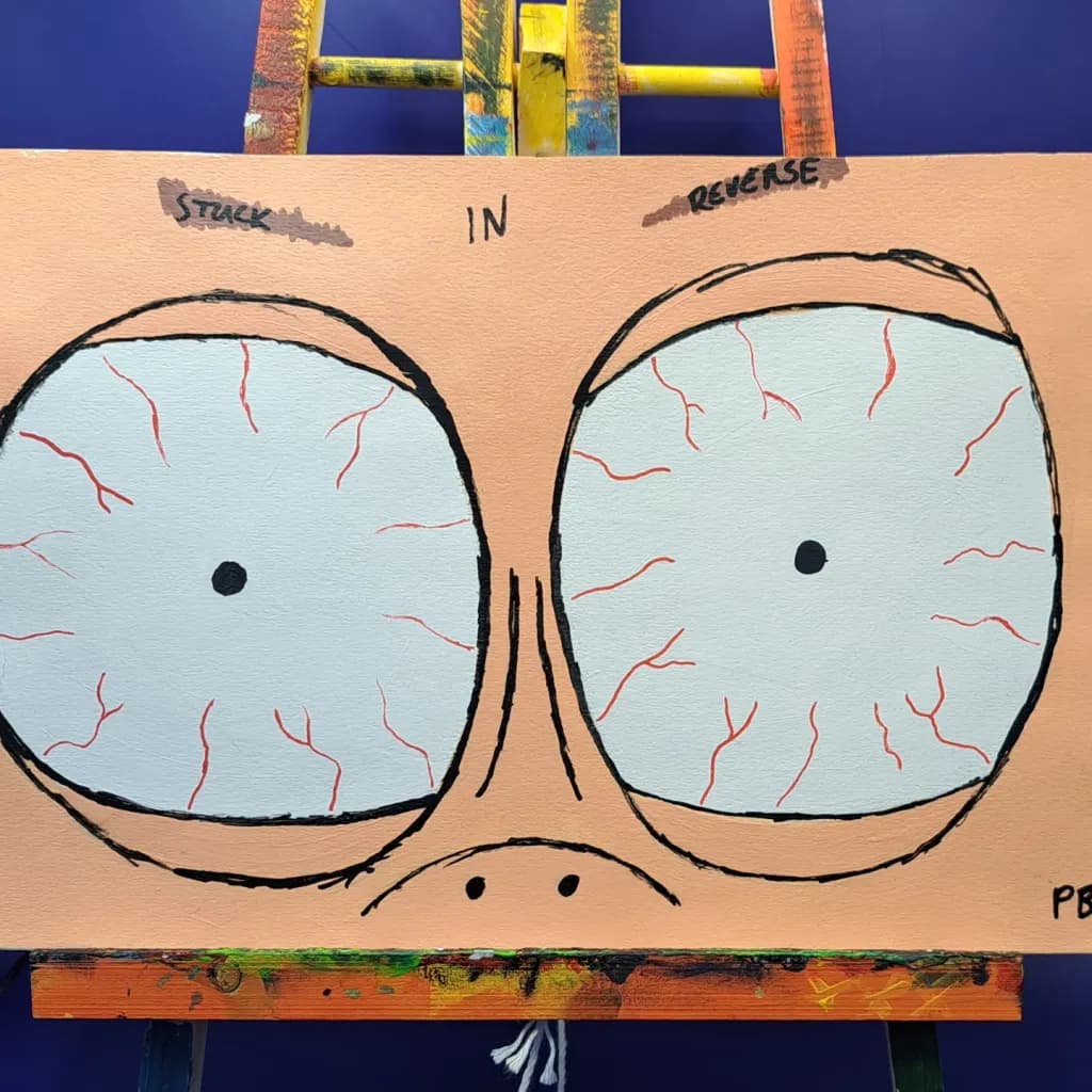 Eyes Wide Open: A Surreal Journey Through Humor and Expression in Abstract Art