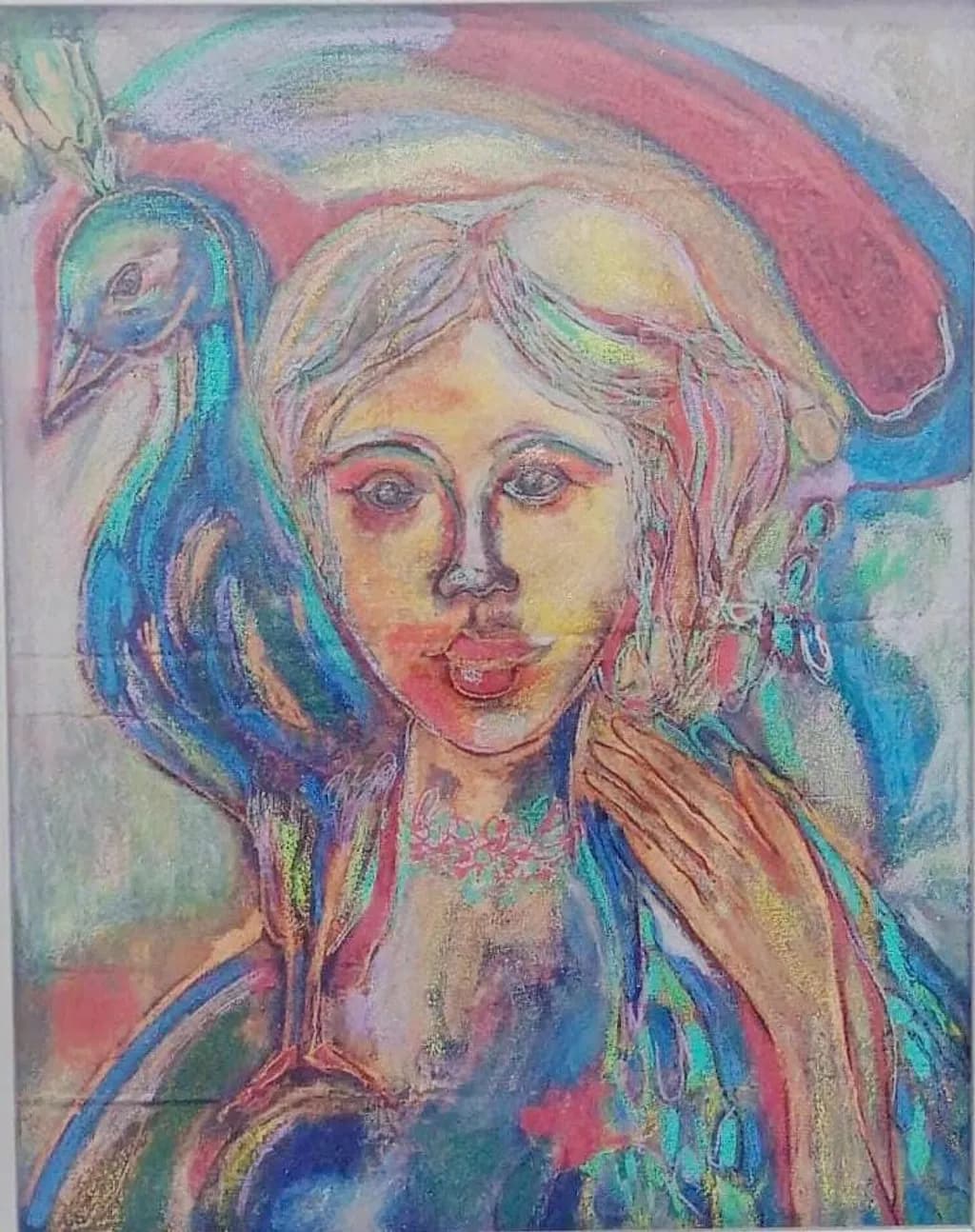 Woman with Peacock