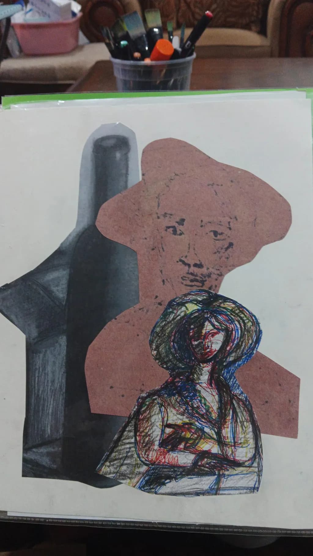 Hat Portrait with Bottle