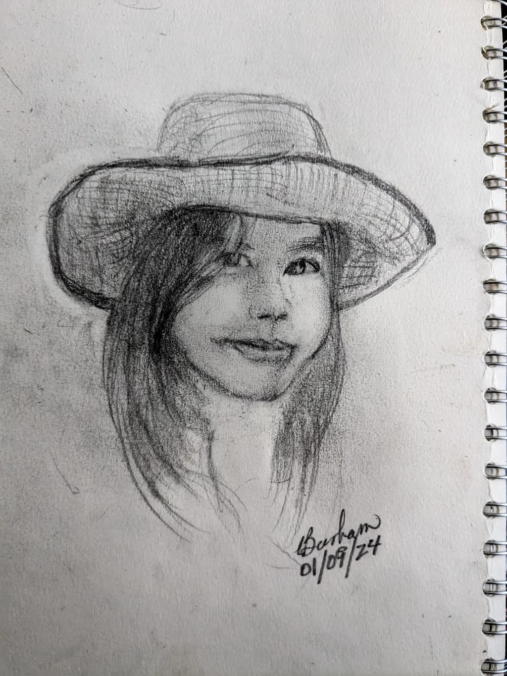 Girl with Hat Sketch