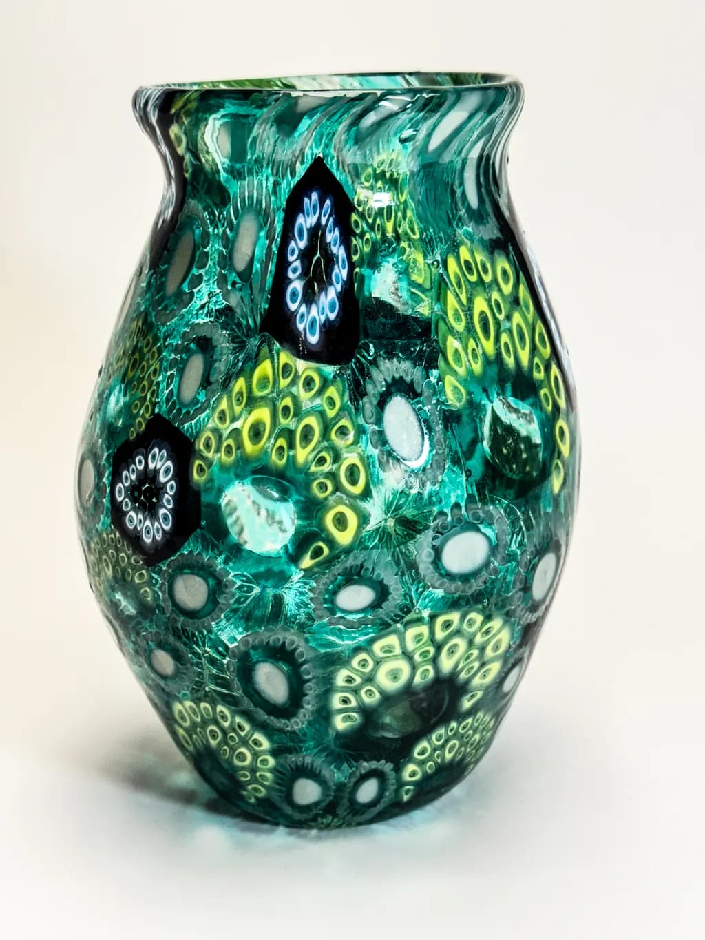 Vibrant Harmony: A Handcrafted Glass Vase Celebrating Nature's Colors