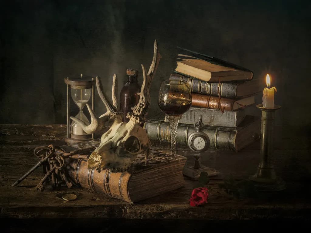 Whispers of Time: A Still Life of Knowledge and Mystery