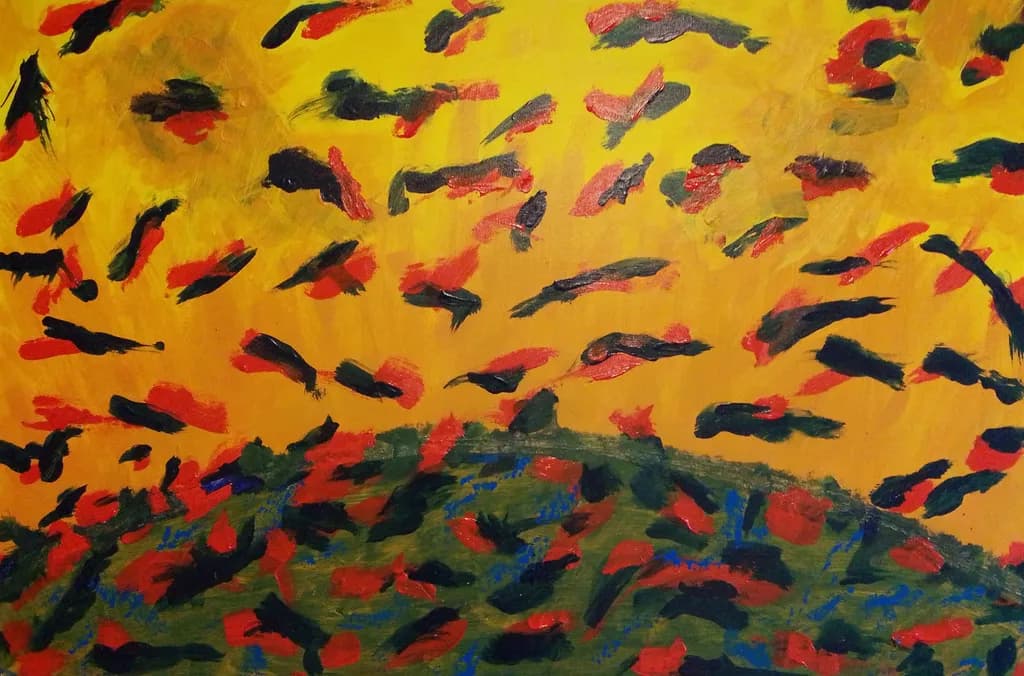 Vibrant Dance of Shadows: A Colorful Exploration of Nature's Palette