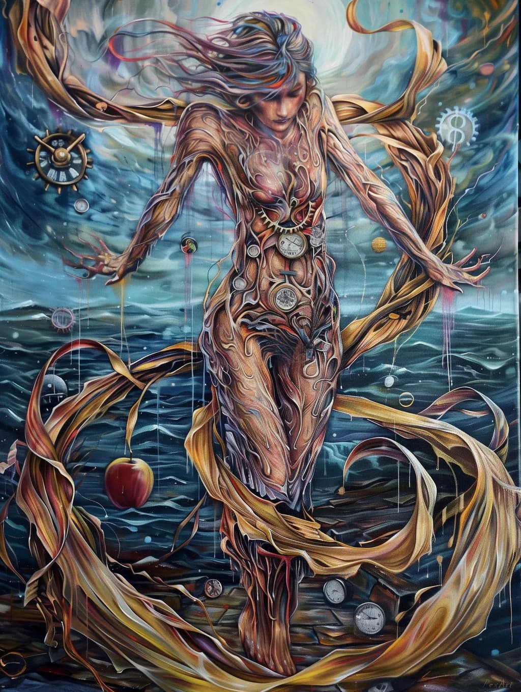 Ethereal Timekeeper: A Dance of Nature and Time