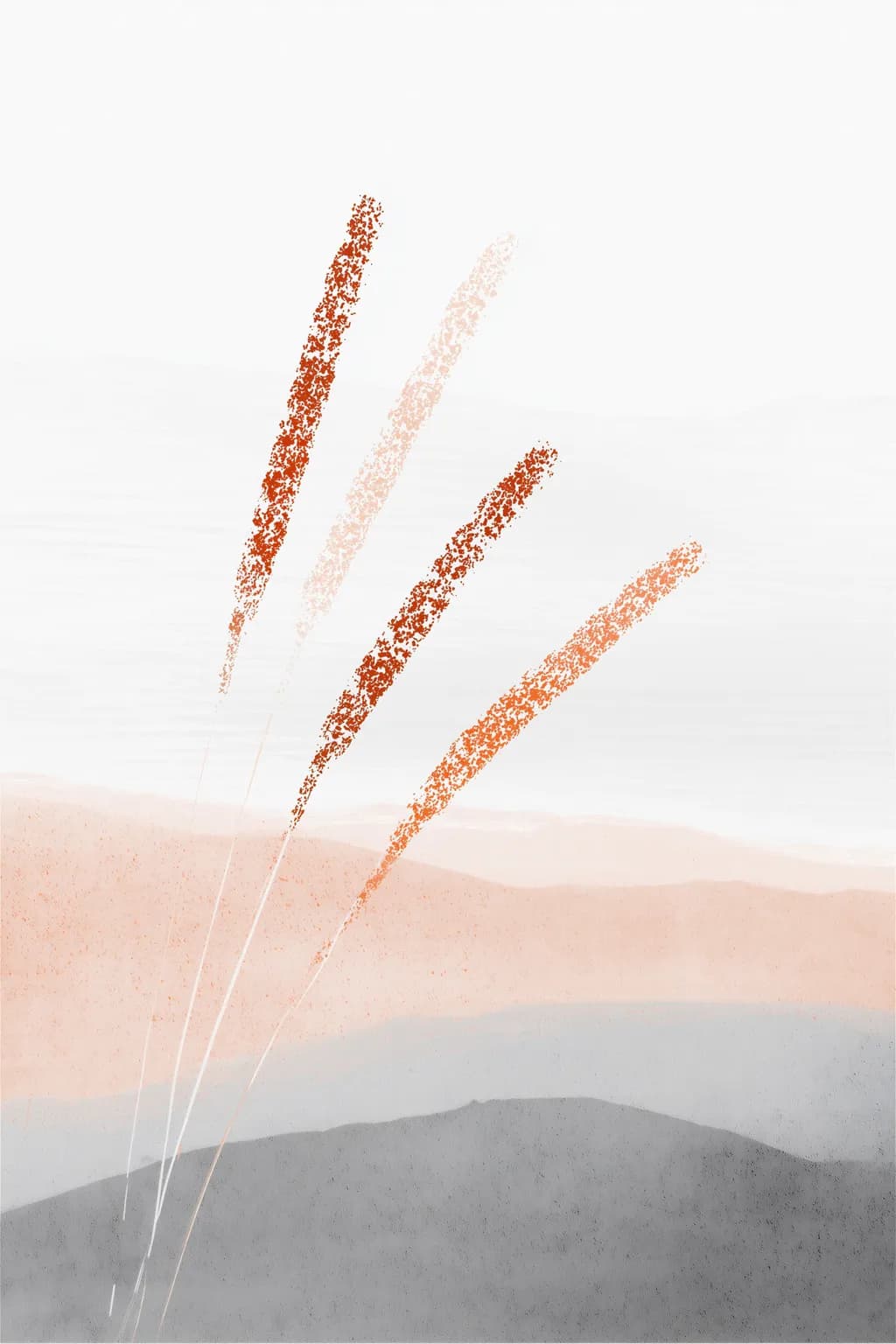 Whispers of Autumn: Abstract Grasses in Earthy Tones