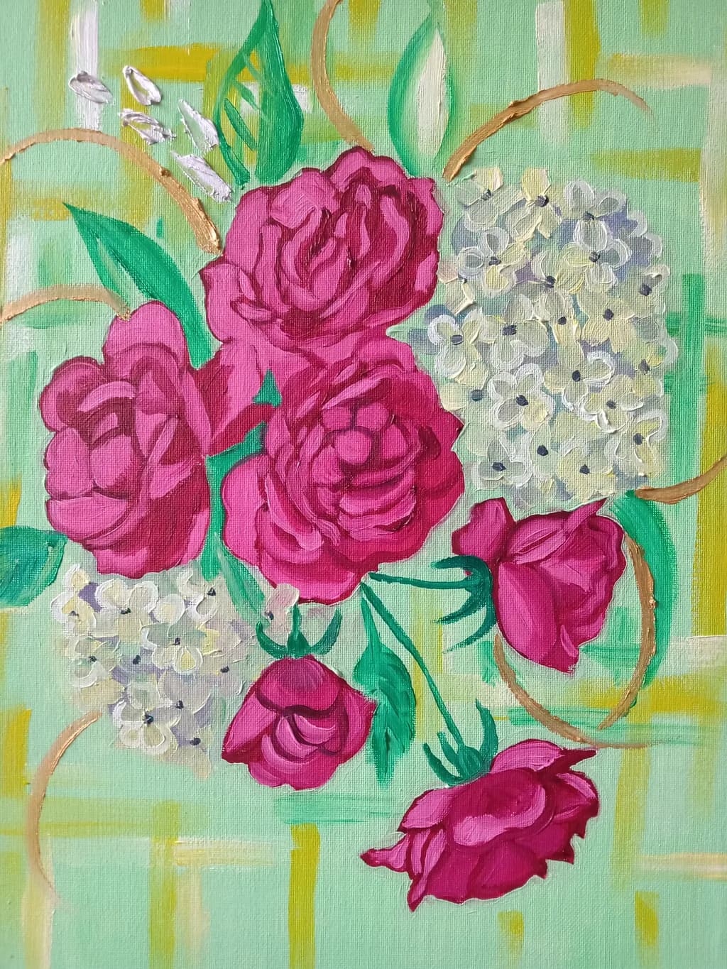 Blossoms of Serenity: A Vibrant Floral Harmony in Pink and Green