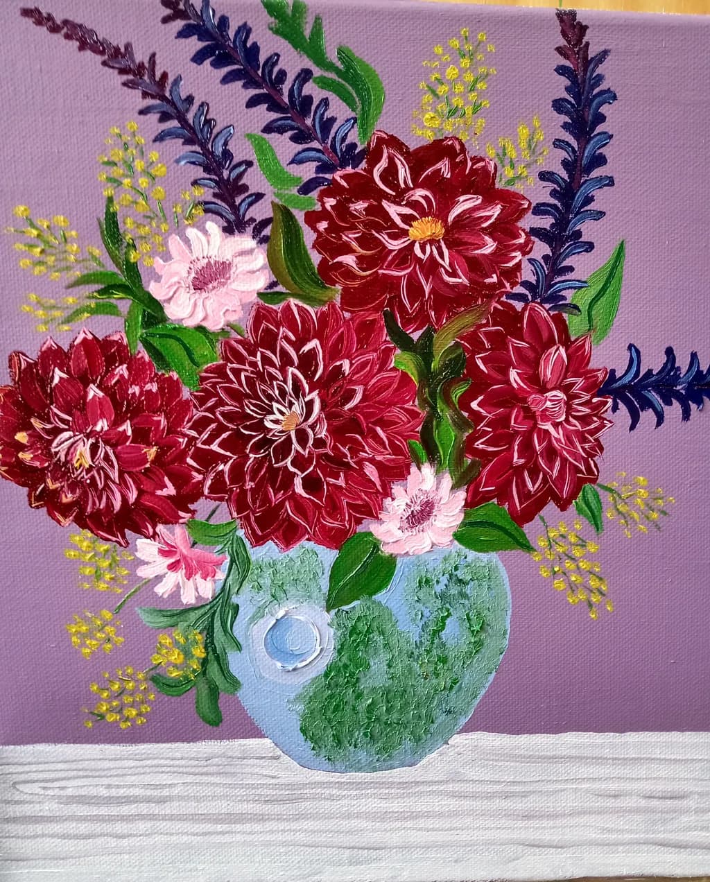 Vibrant Blooms: A Lush Floral Symphony in Purple and Green