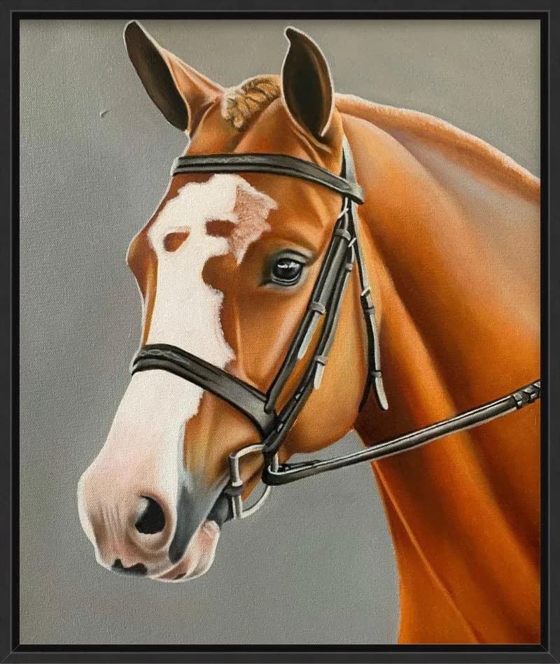 Majestic Equine Portrait: A Realistic Study of a Horse in Bridle