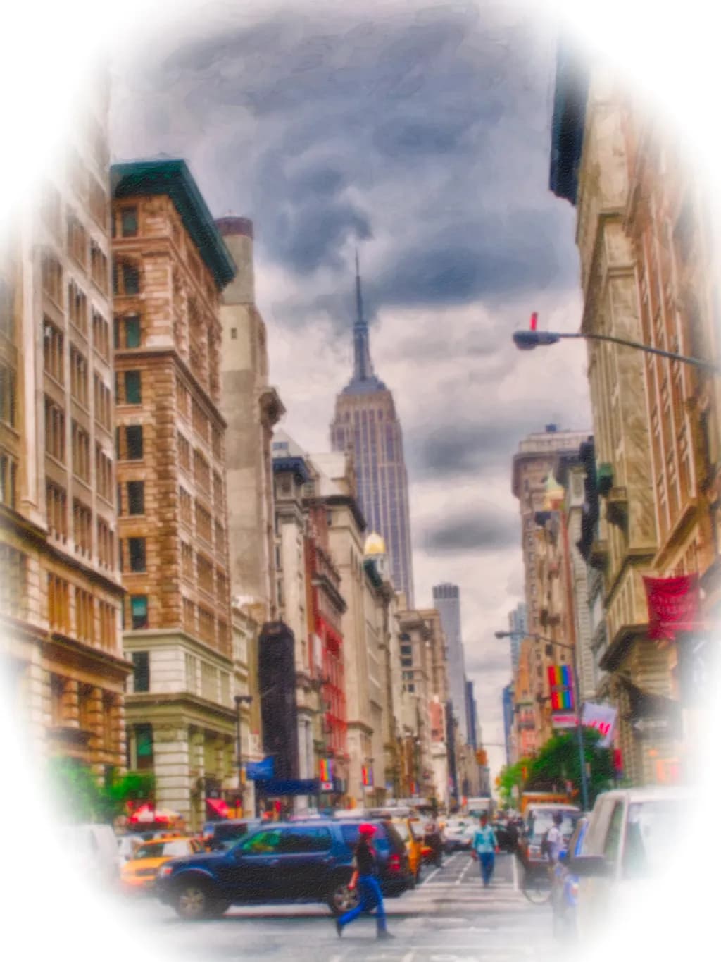 Urban Symphony: A Vibrant Cityscape of Skyscrapers and Cloudy Skies
