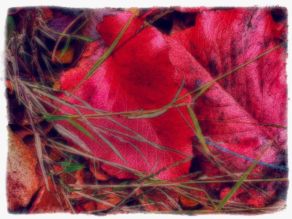 Crimson Whispers: A Tapestry of Autumn Leaves and Nature's Embrace