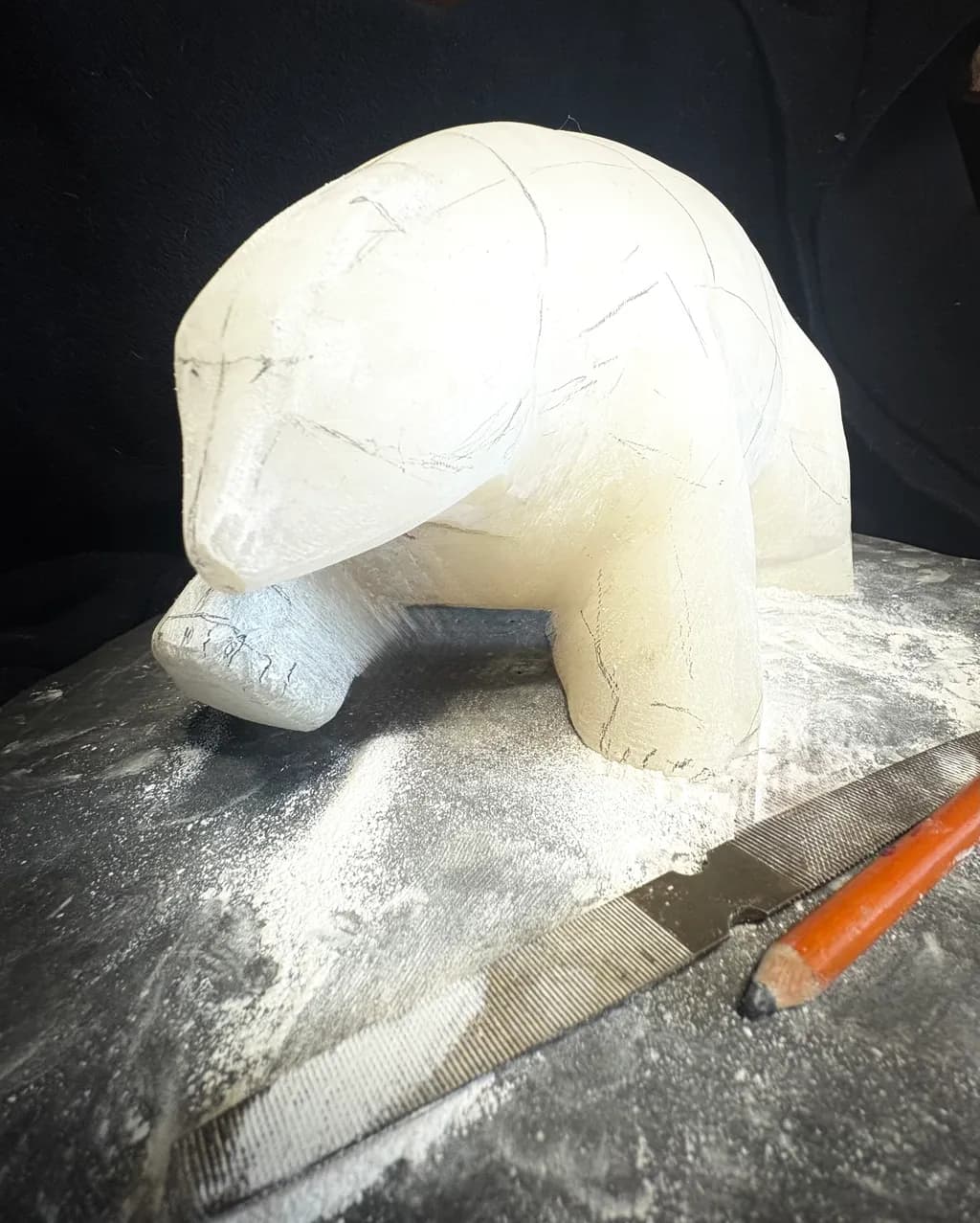 Bear Sculpture in Progress