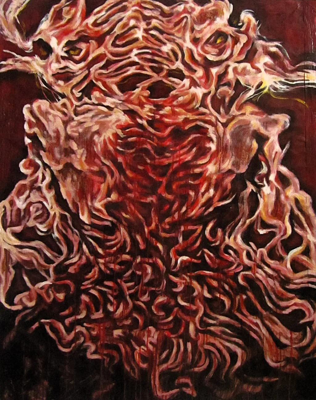 Ethereal Chaos: A Dance of Twisted Forms and Fiery Hues