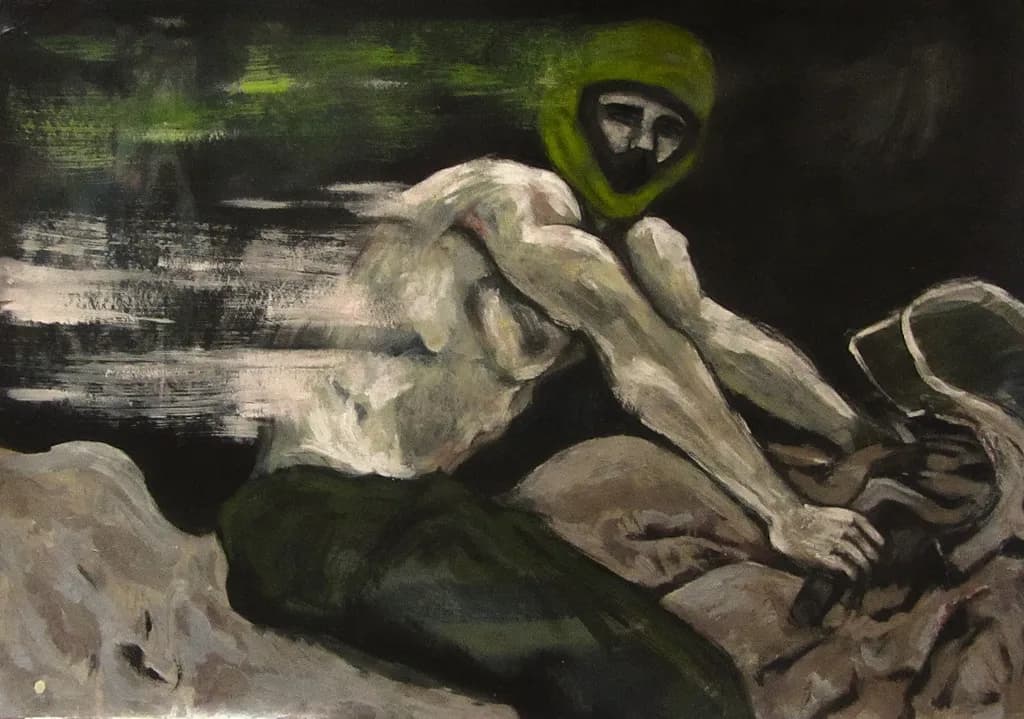 Dynamic Motion: The Green Masked Rider in Abstract Expressionism
