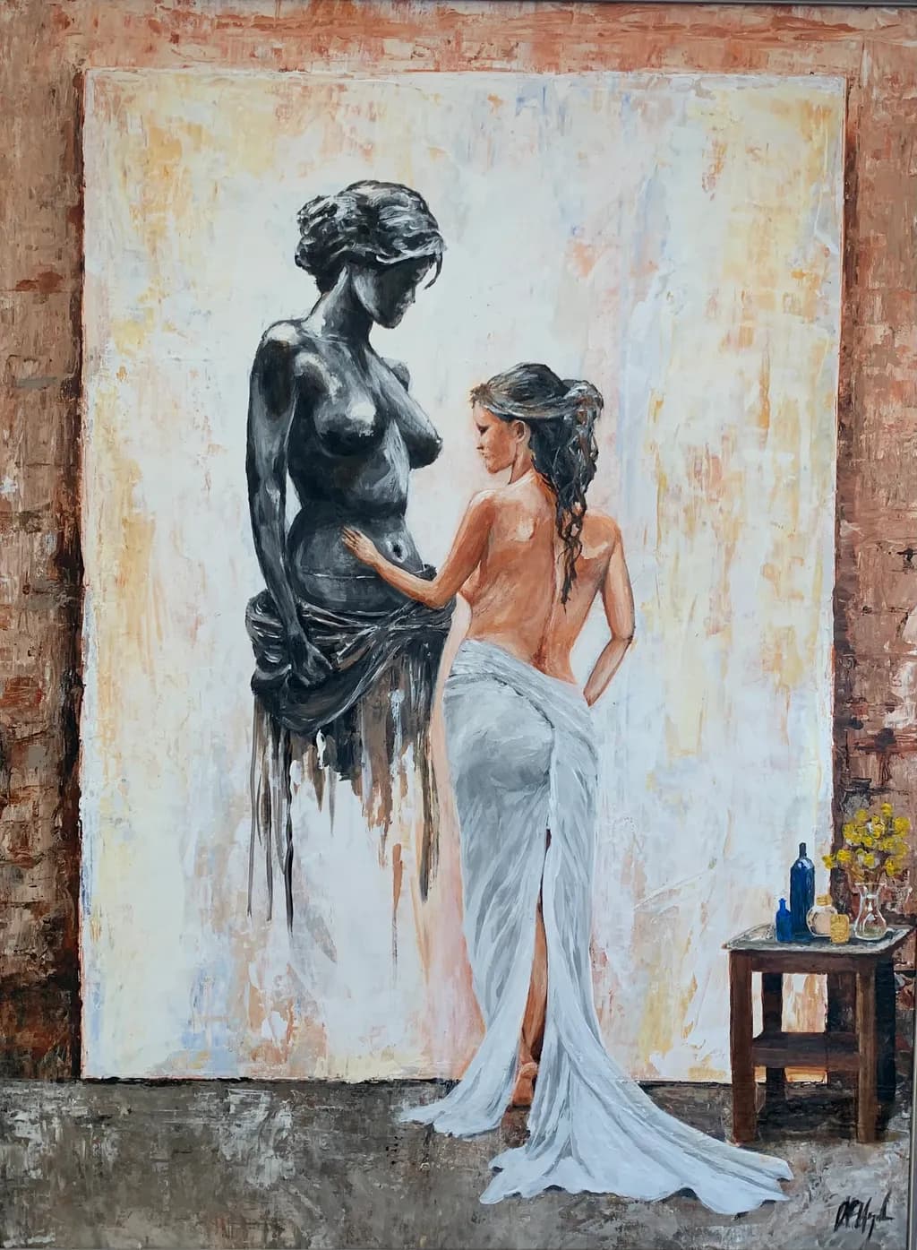Ethereal Connection: A Dance Between Flesh and Stone