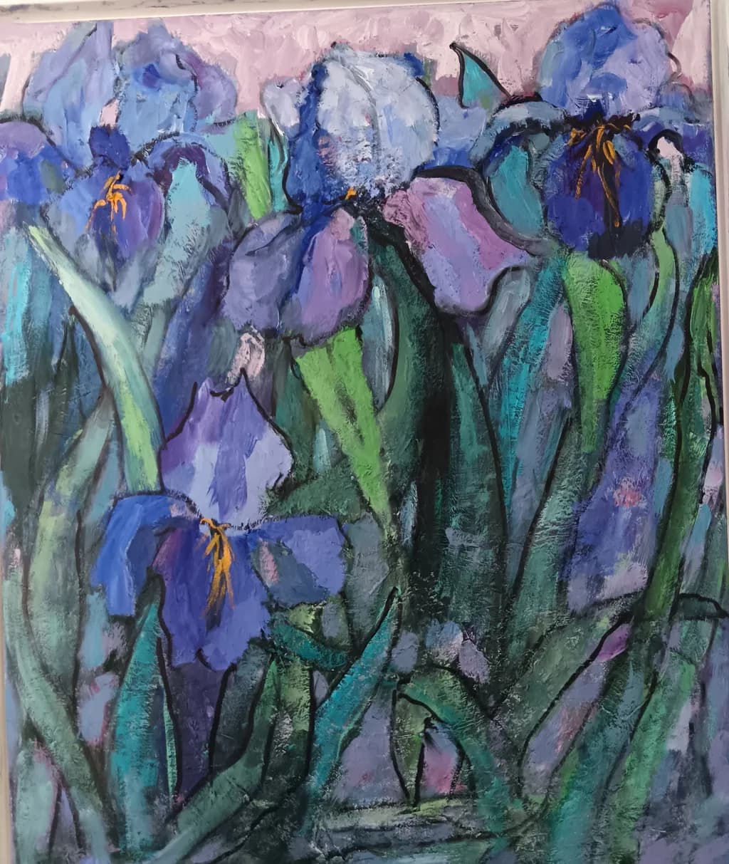 Whispers of Iris: A Vibrant Dance of Blues and Greens in Bloom