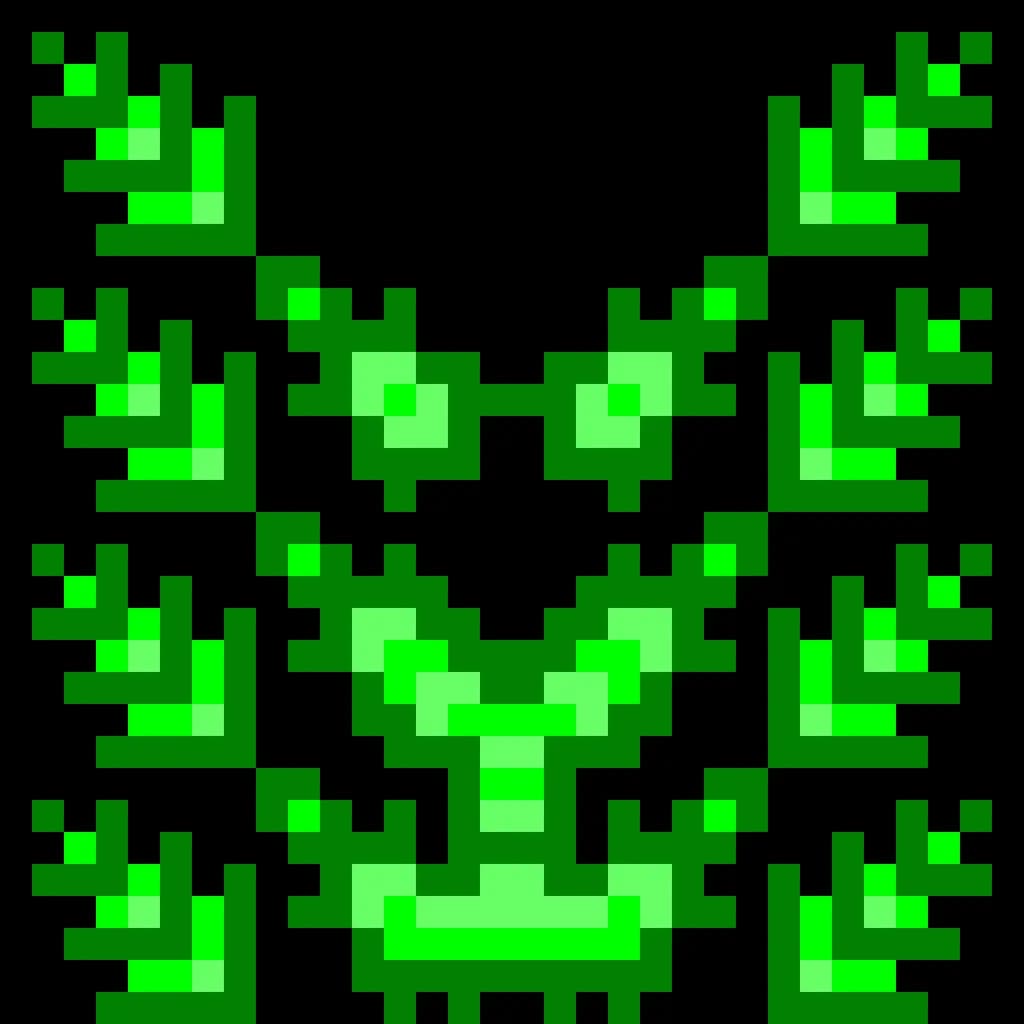 Emerald Echoes: A Pixelated Dance of Nature's Spirit
