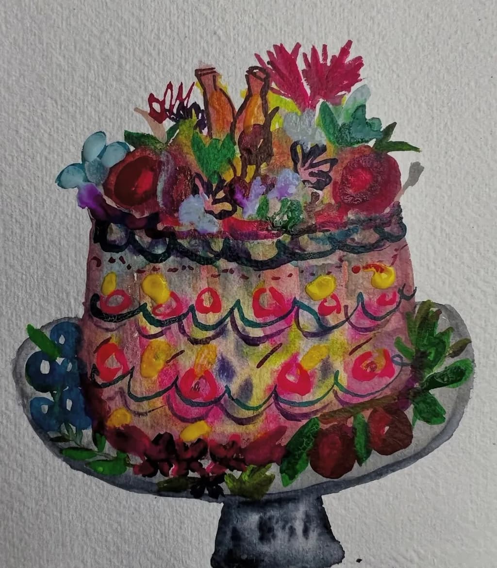 Whimsical Celebration: A Colorful Floral Cake Delight