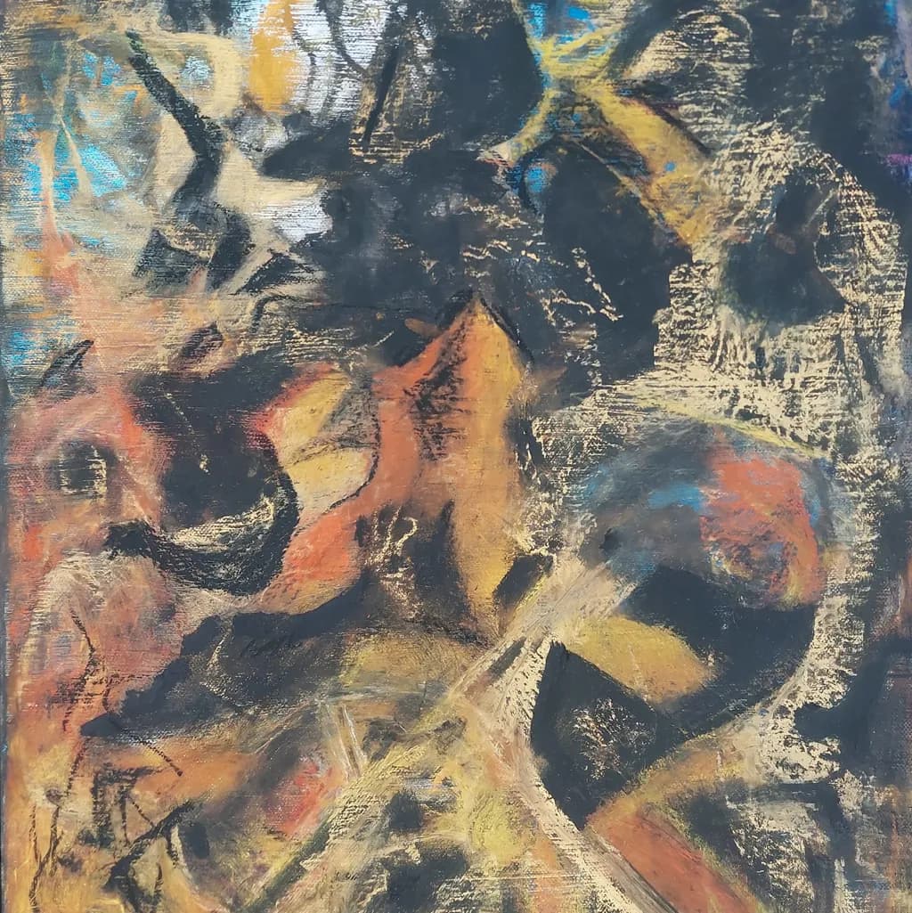 Whispers of Autumn: A Dance of Color and Shadow in Abstract Expressionism