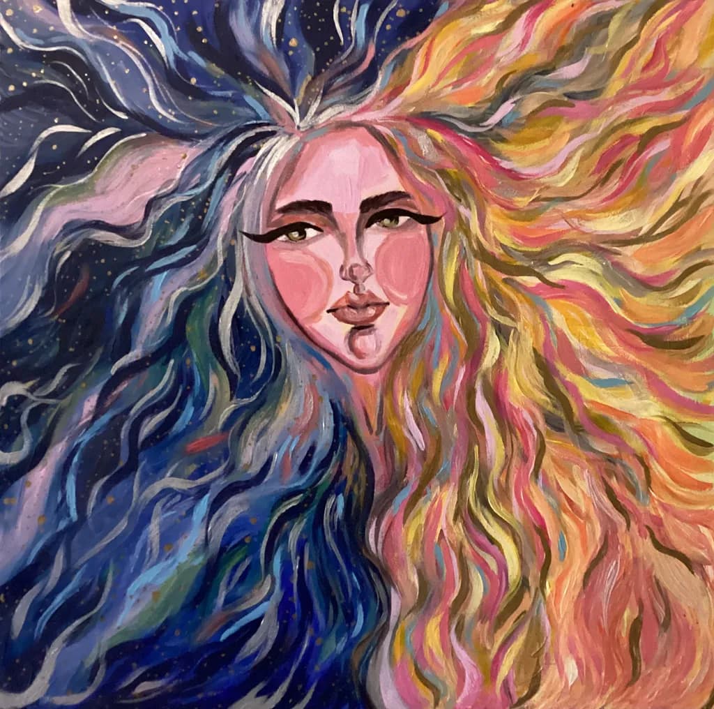 Whispers of Cosmic Color: A Dreamy Portrait of Celestial Beauty