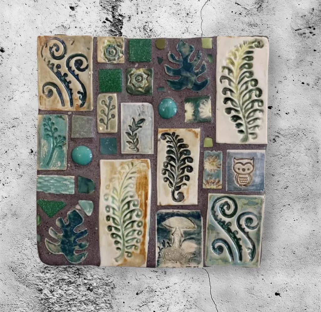 Whispers of Nature: A Mosaic of Ferns and Flora in Earthy Tones