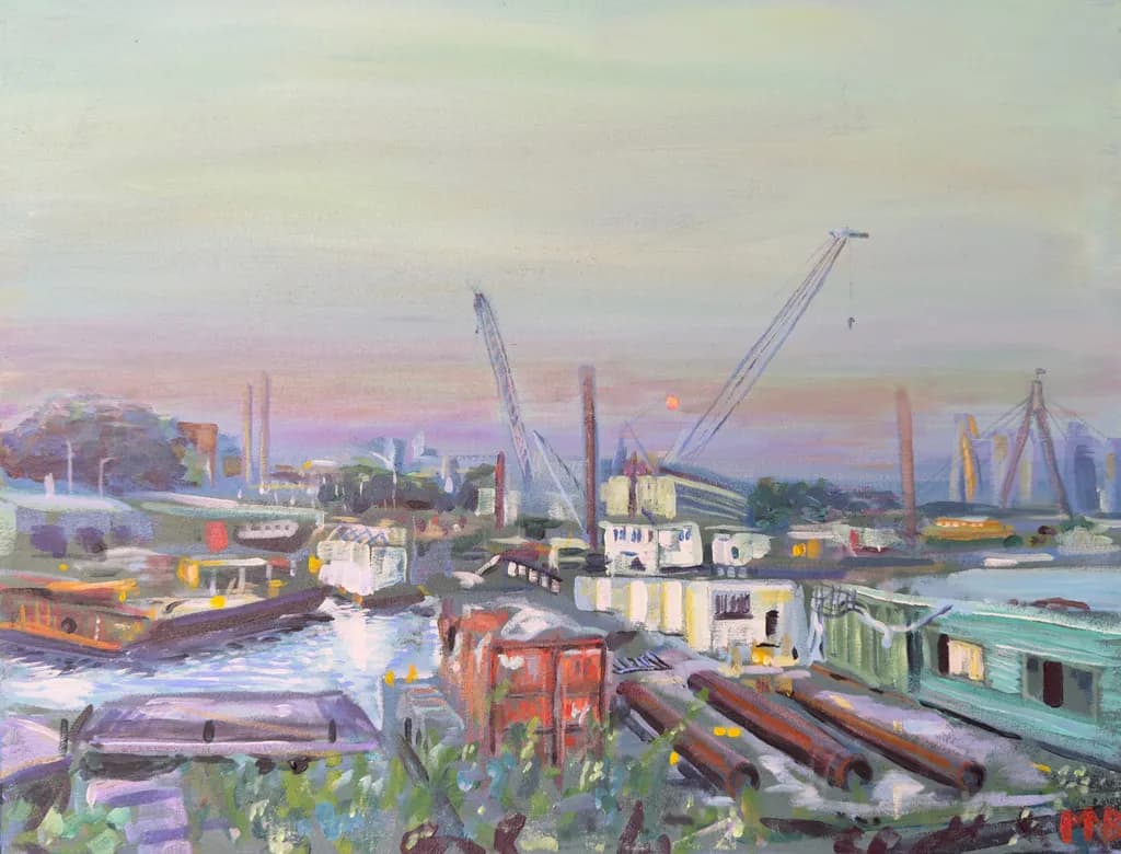 Moonrise Over Harbour