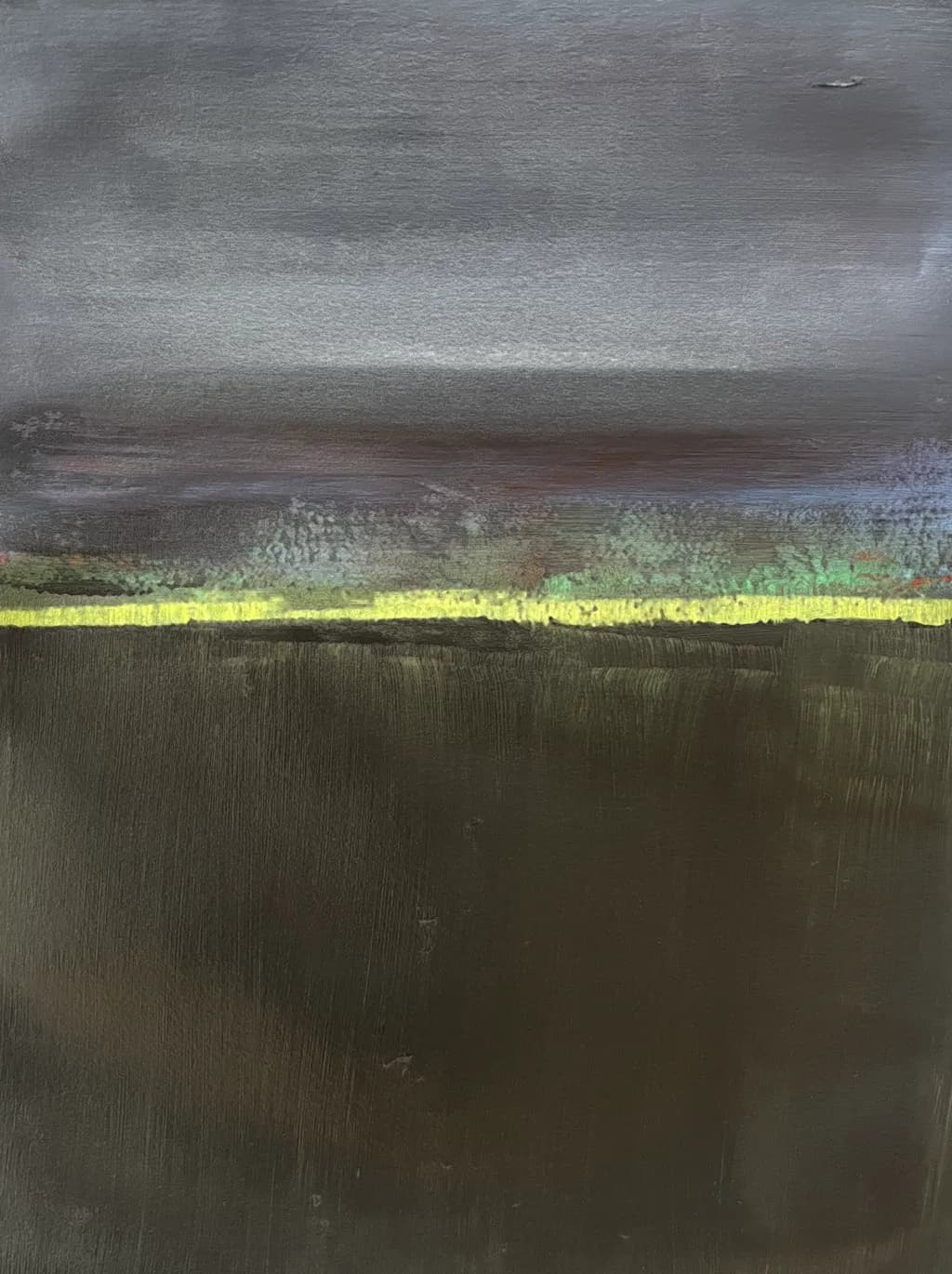 Whispers of the Subdued Horizon: An Abstract Landscape in Moody Textures