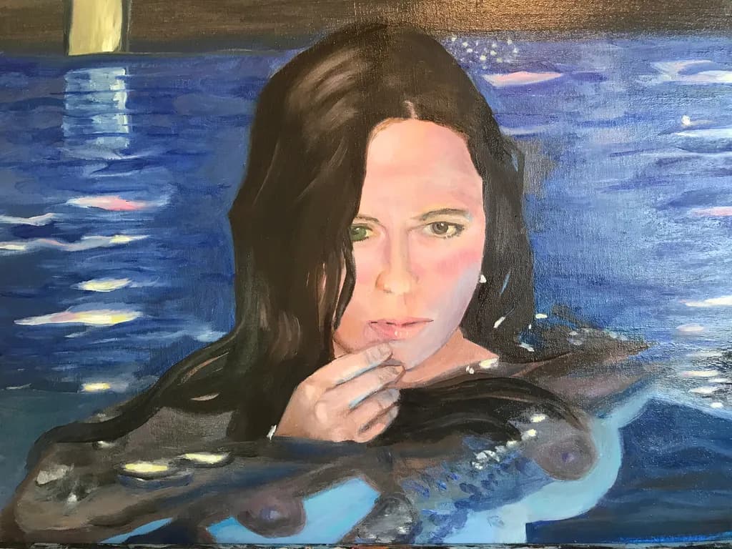 Woman in Water Reflection
